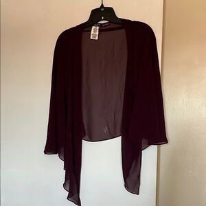 Chic Burgundy Sheer Cardigan